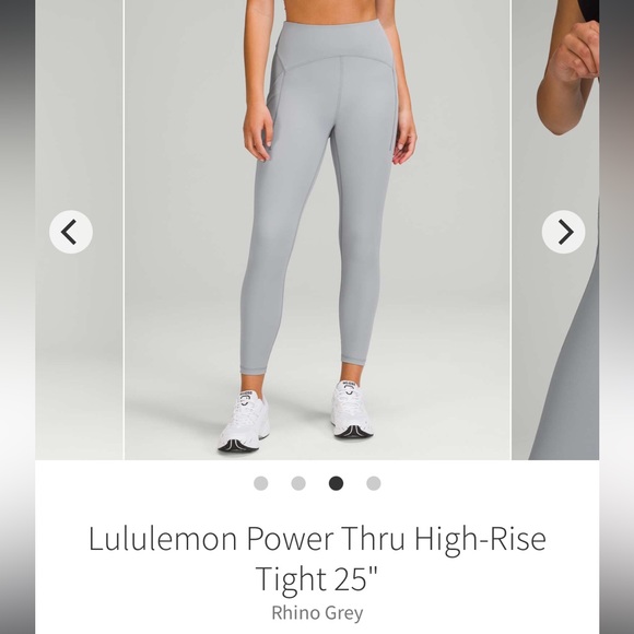 Lululemon Power Thru High Rise Tight Rhino Grey - Picture 2 of 11